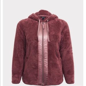 Torrid Faux Sherpa Zip Teddy Hoodie